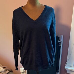J. Crew Deep Blue CASHMERE V-Neck Sweater